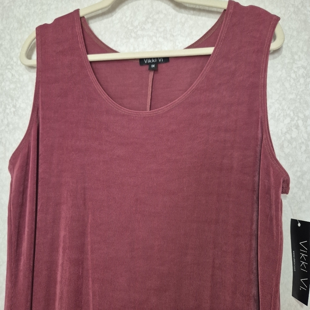 NWT Vikki Vi Sleeveless Plum-berry Classic Maxi Tank Dress Size:1X - Picture 6 of 11